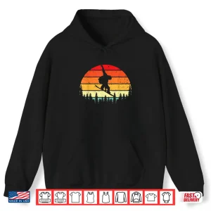 Hoodie Retro Sunset Snowboarder Snowboarding Wintersports Lover Shirt