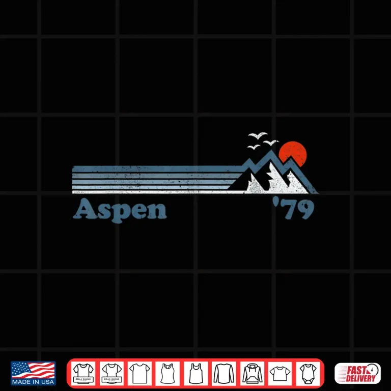 Design Retro Aspen Ski Resort Colorado Mountains Snowboard Gift Shirt