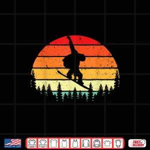 Design Retro Sunset Snowboarder Snowboarding Wintersports Lover Shirt