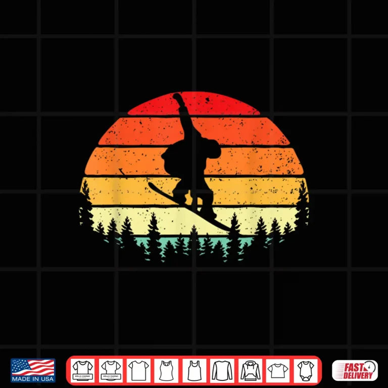 Design Retro Sunset Snowboarder Snowboarding Wintersports Lover Shirt