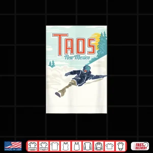 Design Retro Taos Ski Valley New Mexico Skiing Snowboarding Shirt
