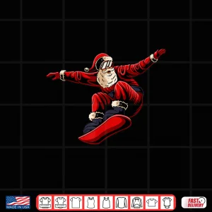 Design Santa Snowboarding Christmas Pajama Snowboard Sport X Mas Shirt