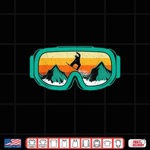 Design Snowboard Retro Goggles Wintersports Lover Snowboarder Shirt