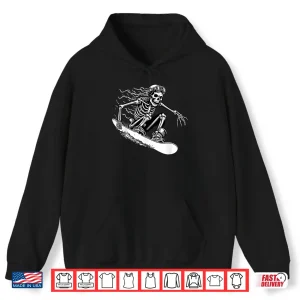 Hoodie Snowboarding Forever Skeleton Drives Snowboard Shirt