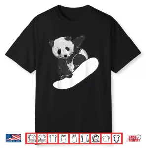 Snowboarding Shirt Snowboarding Panda Funny Gift Tshirt