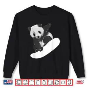Sweatshirt Snowboarding Shirt Snowboarding Panda Funny Gift Tshirt