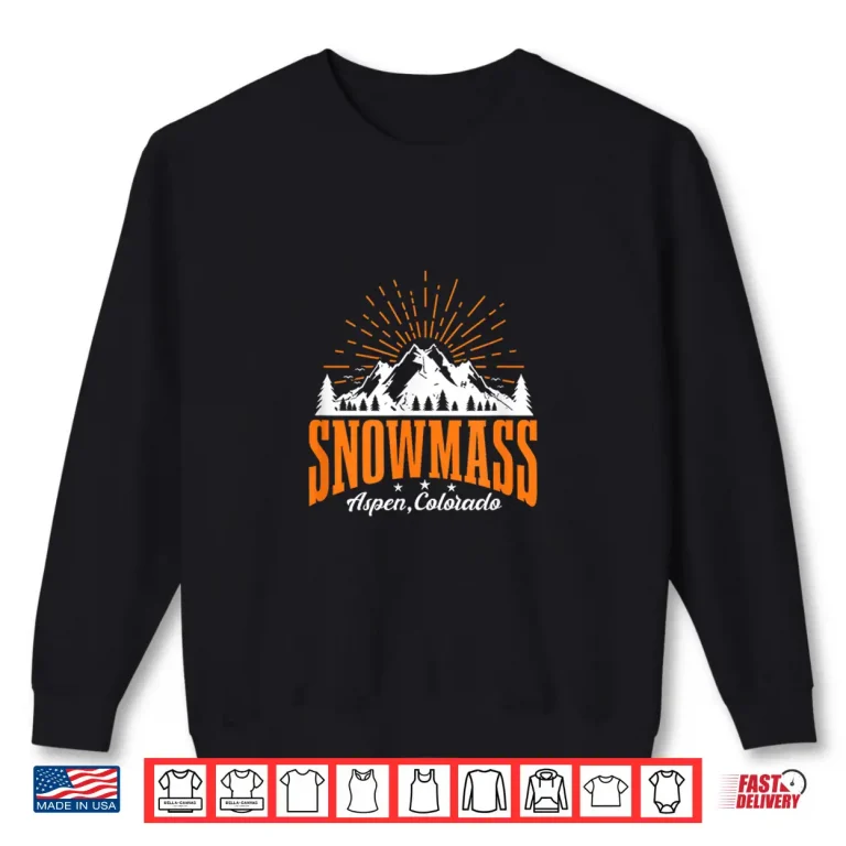 Sweatshirt Snowmass Aspen Colorado Ski Mountain Skiing Snowboarding Shirt