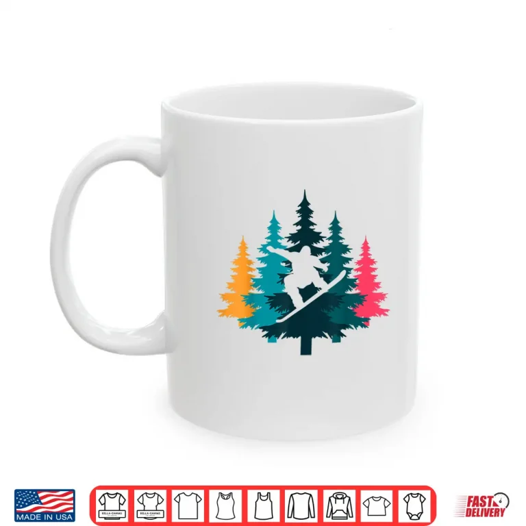 Mug Vintage Pine Snowboard TShirt Snowboarding Shirt