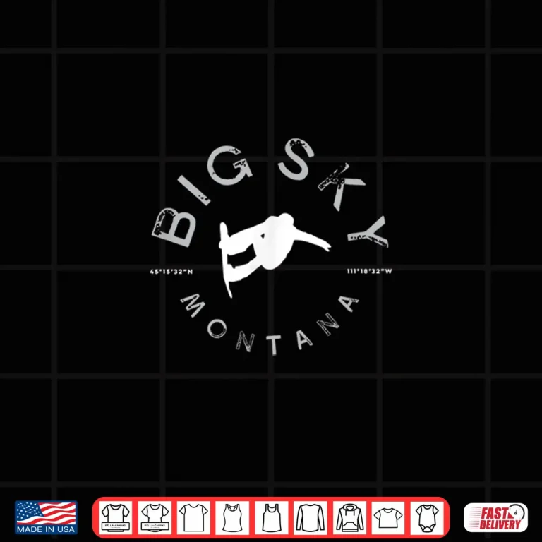 Design Big Sky Montana Graphic Vintage Snowboarding Shirt