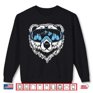Sweatshirt Grizzly Bear Snowboard Goggles Skiing Snow Winter Mask Shirt