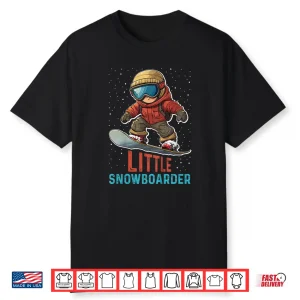 Kids Snowboarding Little Snowboarder Funny Toddlers Shirt