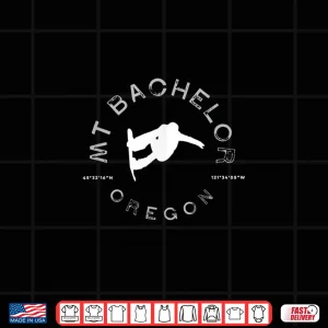 Design Mount Bachelor Oregon Graphic Vintage Snowboarding Shirt
