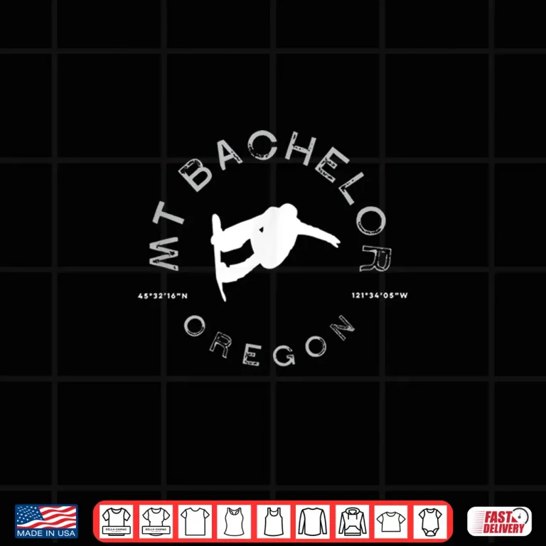 Design Mount Bachelor Oregon Graphic Vintage Snowboarding Shirt