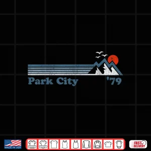 Design Retro Park City Ski Resort Utah Snowboard Mountain Gift Shirt