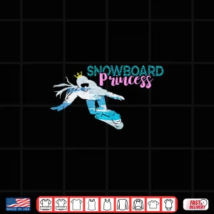 Design Snowboard Princess Crown Winter Snowboarder Snowboarding Shirt