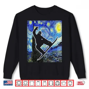 Sweatshirt Snowboarding Starry Night Snowboard Van Gogh Shirt