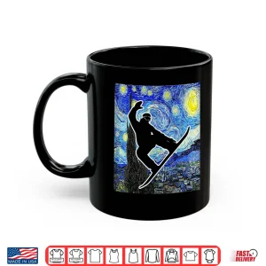 Mug Snowboarding Starry Night Snowboard Van Gogh Shirt