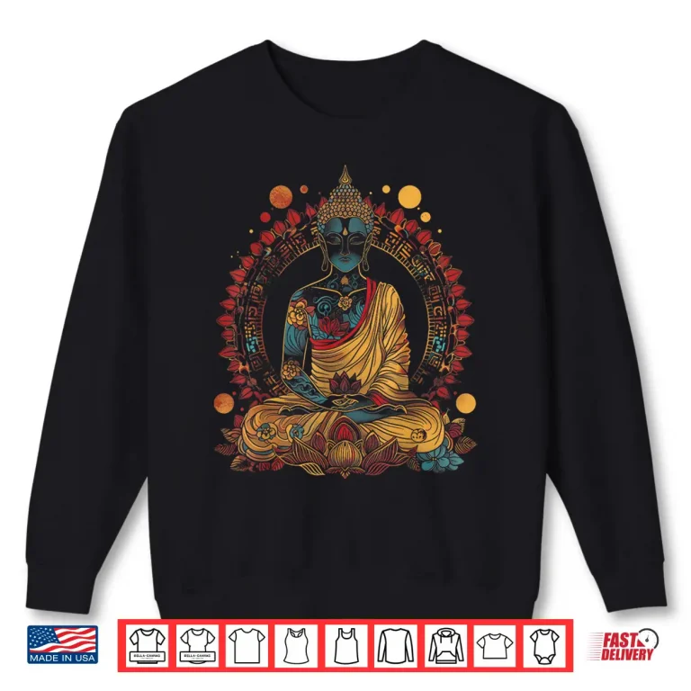 Sweatshirt Buddha Vintage Flowers Zen Buddhist Buddhism Yoga Spiritual Shirt