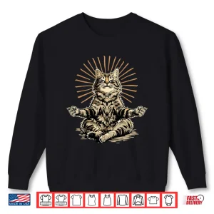 Sweatshirt Cat Zen Buddha Buddhist Yoga Spiritual Hindu Meditation Shirt