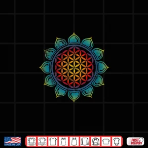 Design Flower of Life Sacred Geometrie Yoga Balance Harmony Symbol Shirt