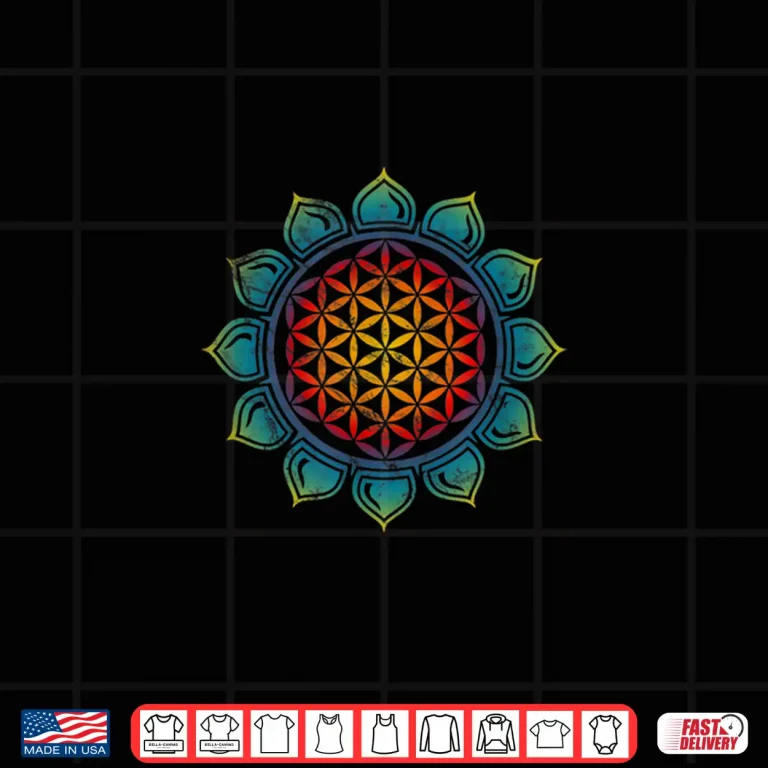 Design Flower of Life Sacred Geometrie Yoga Balance Harmony Symbol Shirt