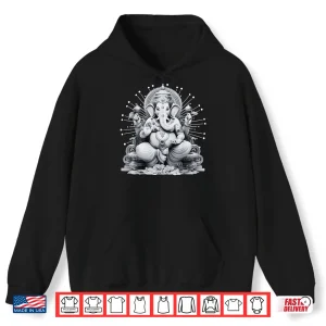 Hoodie Ganesh Hindu Elephant God Ganesha Yoga Spiritual Shirt
