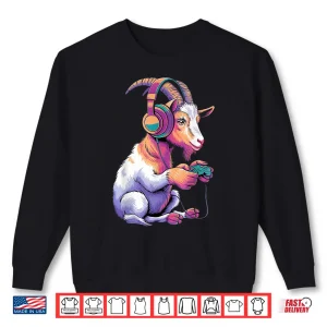 Sweatshirt Goat Stuffed Animal Goat Costume Kids Headphones Video Game Shirt
