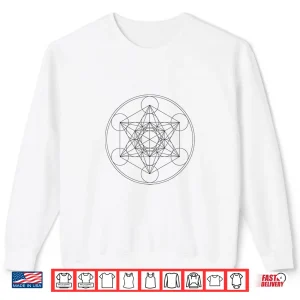 Sweatshirt Metatrons Cube Sacred Geometry Yoga Spiritual Symbol 4D Shirt