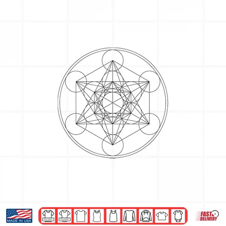 Design Metatrons Cube Sacred Geometry Yoga Spiritual Symbol 4D Shirt