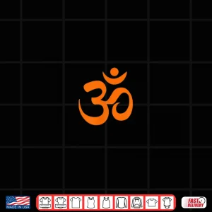 Design Om Omkar Aum Symbol Orange Graphic Spiritual Yoga Meditation Shirt