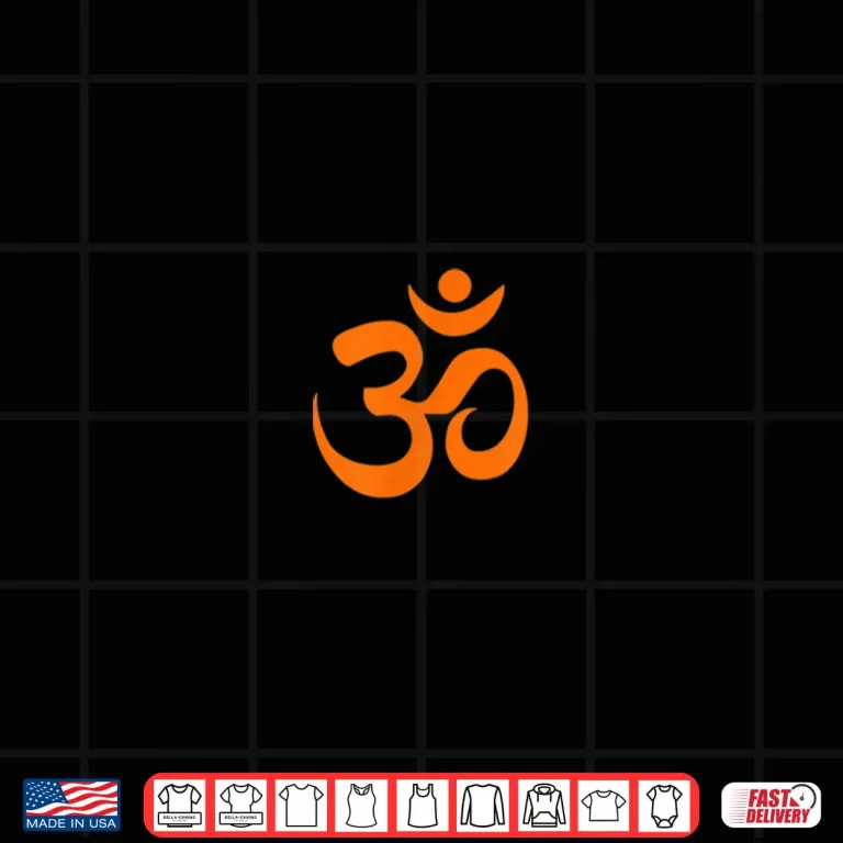 Design Om Omkar Aum Symbol Orange Graphic Spiritual Yoga Meditation Shirt
