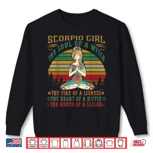 Sweatshirt Scorpio Girl Tshirt for Yoga Black Women Birthday Gifts