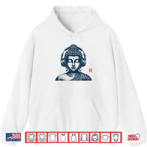 Hoodie Vintage Retro Buddha Wearing Headphones Shirt