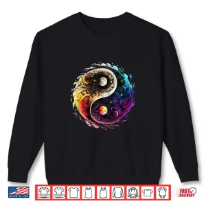 Sweatshirt Yin Yang sun moon universe Tai chi Qigong yoga Taoism Shirt