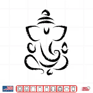 Design Yoga Hindu Indian Meditation Deepavali Diwali Rangoli Ganesh Shirt