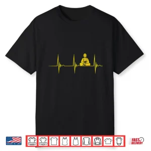Buddha Statue Buddhist Heartbeat Ekg Pulse Zen Yoga Buddhism Shirt