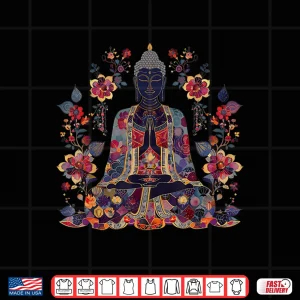 Design Buddha Floral Vintage Flower Yoga Buddhism Yogi Buddhist Shirt
