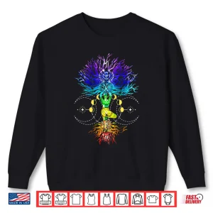 Sweatshirt Chakra Tree of Life with Phases Of The Moon Hatha Yoga Shirt
