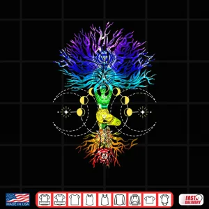 Design Chakra Tree of Life with Phases Of The Moon Hatha Yoga Shirt