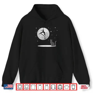 Hoodie Fly Aerial Yoga Hammock Silks Stars and Moon Cat Cat Lover Shirt