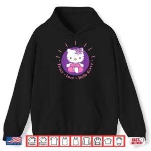 Hoodie Hello Kitty Yoga Peace Love Lotus Meditation Shirt