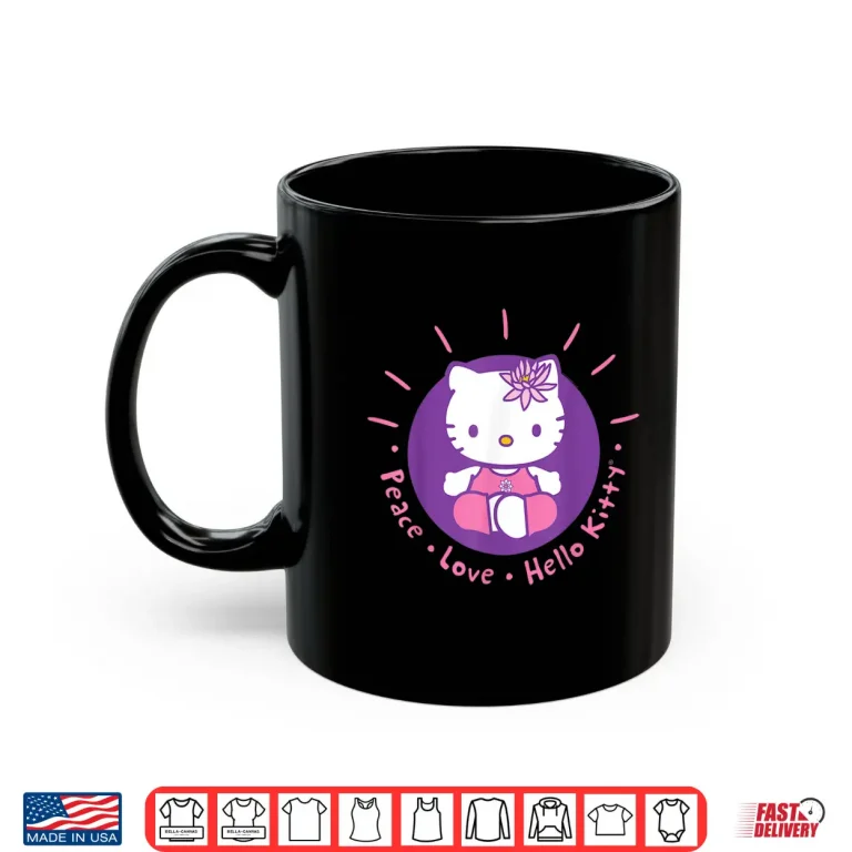 Mug Hello Kitty Yoga Peace Love Lotus Meditation Shirt