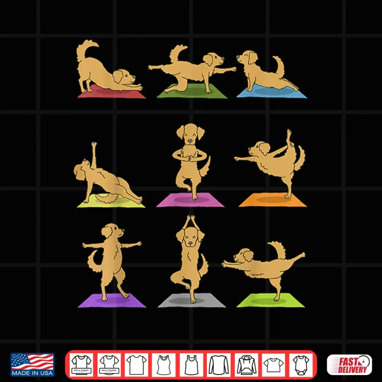 Design Golden Retriever Yoga Shirt Funny Dogs In Yoga Poses Shirt