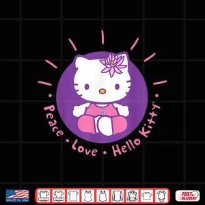 Design Hello Kitty Yoga Peace Love Lotus Meditation Shirt