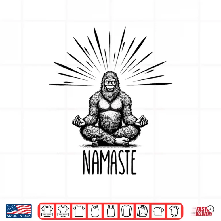 Design Namaste Bigfoot Yoga Meditation Funny Bigfoot Yoga Pose Shirt