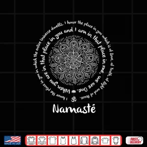 Design NAMASTE WE ARE ONE Meditation Sayings Mandala Yoga Teacher Shirt