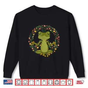 Sweatshirt Peace Sign Yoga Frogs Cool Peace Frog Floral Shirt
