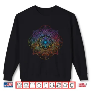 Sweatshirt Sacred Geometry Metatron Cube Colorful Spiritual Yoga Shirt