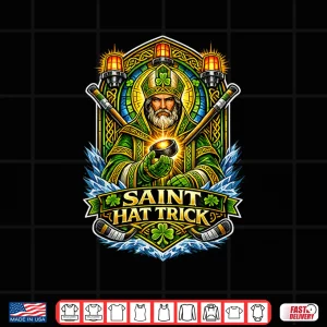 Design Irish Hockey Design Tee Saint Hat Trick St Patricks Day Shirt