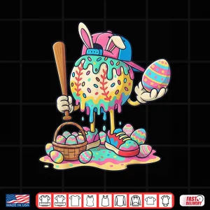 Design Easter Baseball Drip Easter Bunny Boys Women Men Shirt